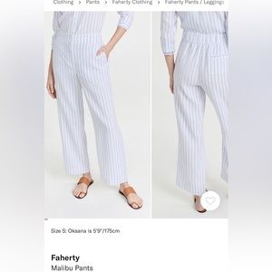 NEW with Tags Faherty Malibu Wide Leg Linen Pants